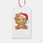 Triceratops Kerst Winter Dieren Vakantie Dino's Cadeaulabel (Voorkant)