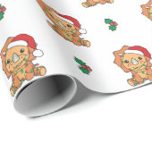 Triceratops Kerst Winter Dieren Vakantie Dino's Cadeaupapier (Rol Hoek)