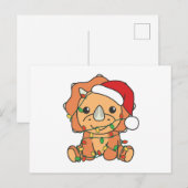 Triceratops Kerst Winter Dieren Vakantie Dino's Feestdagenkaart (Voorkant / Achterkant)