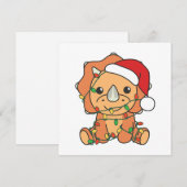 Triceratops Kerst Winter Dieren Vakantie Dino's Feestdagenkaart (Voorkant / Achterkant)