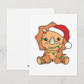 Triceratops Kerst Winter Dieren Vakantie Dino's Feestdagenkaart (Voorkant / Achterkant)