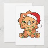 Triceratops Kerst Winter Dieren Vakantie Dino's Feestdagenkaart (Voorkant / Achterkant)