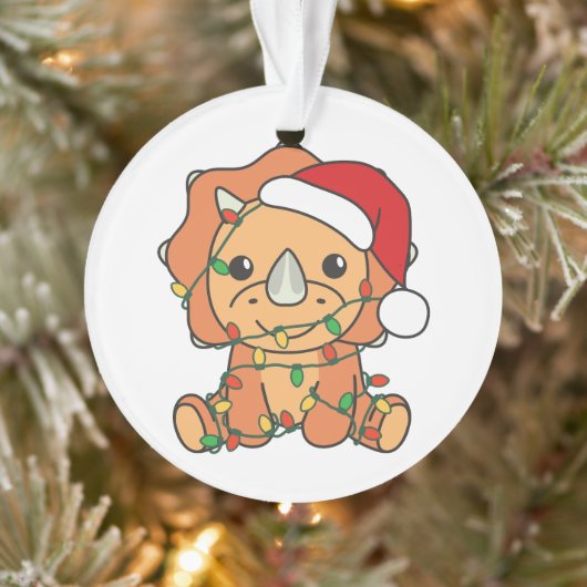 Triceratops Kerst Winter Dieren Vakantie Dino's Ornament (Boom)