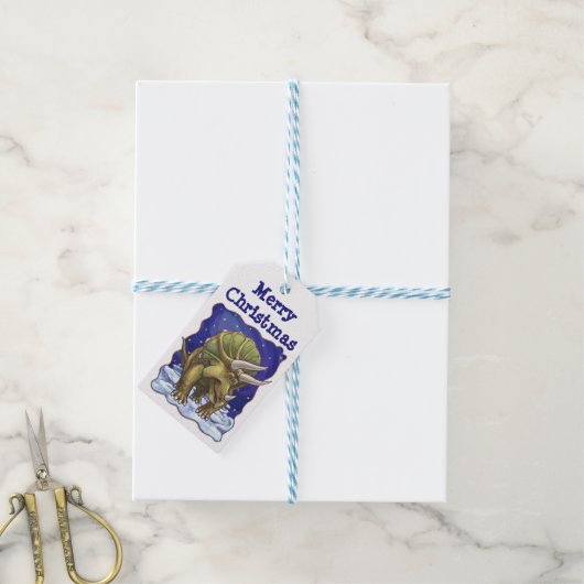 Triceratops Kerstcadeau-labels Cadeaulabel (Met Touw)