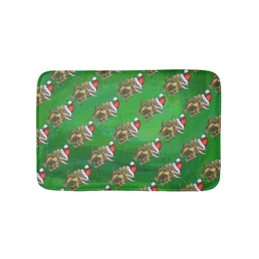 Triceratops kerstgroen badmat (Voorkant)
