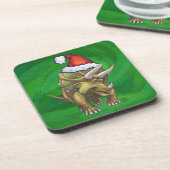 Triceratops kerstgroen drankjes onderzetter (Linkerzijde)