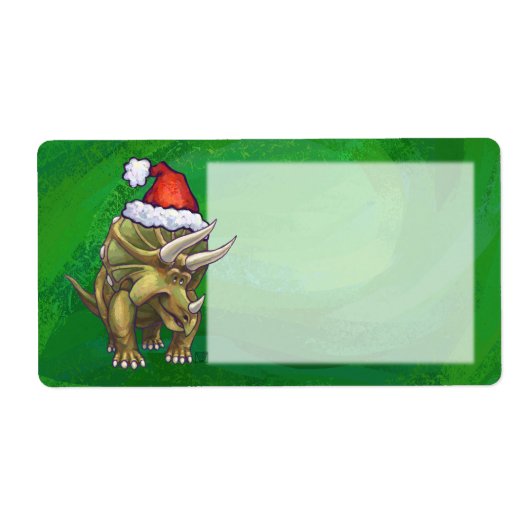 Triceratops kerstgroen etiket (Voorkant)