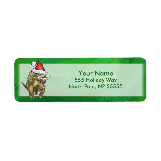 Triceratops kerstgroen etiket (Voorkant)