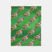 Triceratops kerstgroen fleece deken (Voorkant)