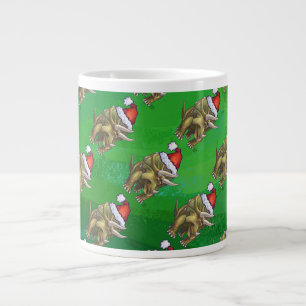 Triceratops kerstgroen grote koffiekop