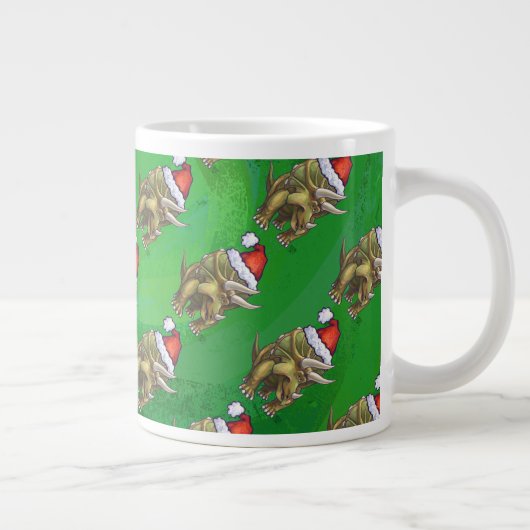 Triceratops kerstgroen grote koffiekop (Rechts)