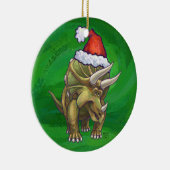 Triceratops kerstgroen keramisch ornament (Rechts)