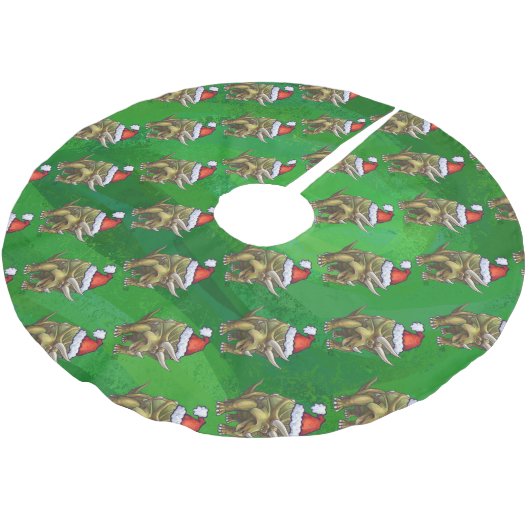 Triceratops kerstgroen kerstboom rok (Gekanteld)