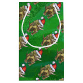 Triceratops kerstgroen klein cadeauzakje (Achterkant)