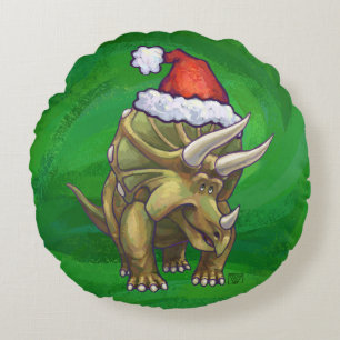 Triceratops kerstgroen rond kussen