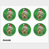 Triceratops kerstgroen ronde sticker (Vel)