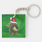 Triceratops kerstgroen sleutelhanger (Achterkant)