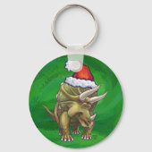 Triceratops kerstgroen sleutelhanger (Voorkant)