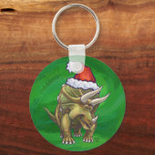 Triceratops kerstgroen sleutelhanger (Voorkant)
