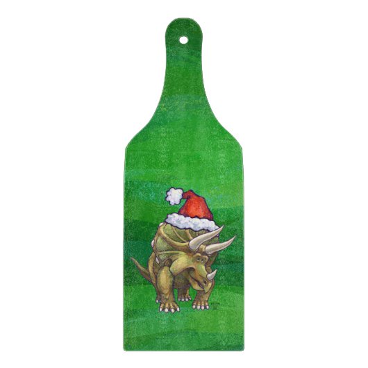 Triceratops kerstgroen snijplank (Voorkant)
