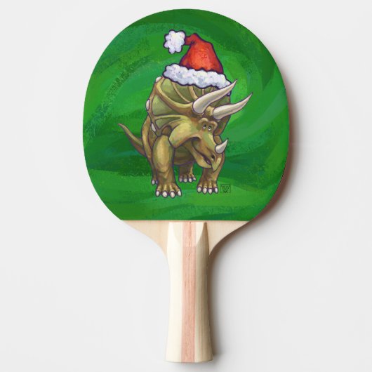 Triceratops kerstgroen tafeltennisbatje (Voorkant)