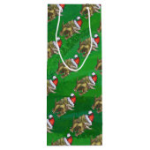 Triceratops kerstgroen wijn cadeautas (Achterkant)