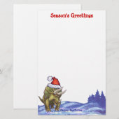 Triceratops Kerstmis Briefpapier (Voorkant / Achterkant)