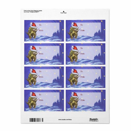 Triceratops Kerstmis Etiket (Full Sheet)