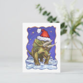 Triceratops Kerstmis Feestdagenkaart (Staand voorkant)