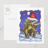 Triceratops Kerstmis Feestdagenkaart (Voorkant / Achterkant)