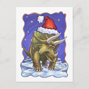 Triceratops Kerstmis Feestdagenkaart