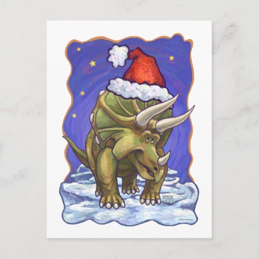 Triceratops Kerstmis Feestdagenkaart (Voorkant)