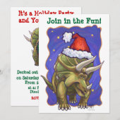 Triceratops Kerstmis Kaart (Voorkant / Achterkant)