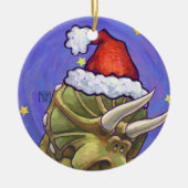 Triceratops Kerstmis Keramisch Ornament (Voorkant)