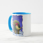 Triceratops Kerstmis Mok (Voorkant links)
