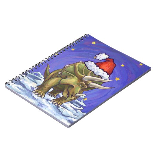 Triceratops Kerstmis Notitieboek (Linkerzijde)