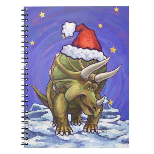 Triceratops Kerstmis Notitieboek (Voorkant)