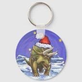 Triceratops Kerstmis Sleutelhanger (Voorkant)