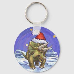 Triceratops Kerstmis Sleutelhanger
