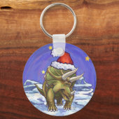 Triceratops Kerstmis Sleutelhanger (Voorkant)