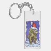 Triceratops Kerstmis Sleutelhanger (Voorkant Links)