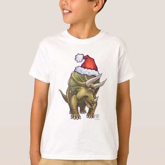 Triceratops Kerstmis T-shirt (Voorkant)