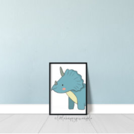 Triceratops kinderkamer dinosaurus muur kunst poster