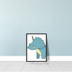 Triceratops kinderkamer dinosaurus muur kunst poster