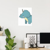 Triceratops kinderkamer dinosaurus muur kunst poster (Thuiskantoor)