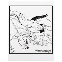 Triceratops - kleurplaat.