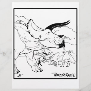 Triceratops - kleurplaat.