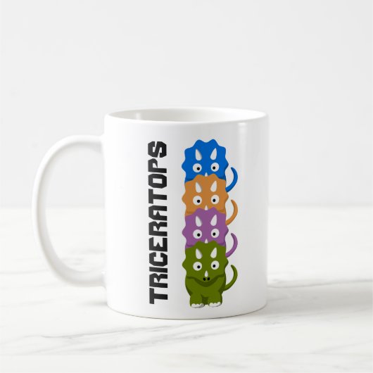 Triceratops Koffiekoffie Cartoon Mok (Links)