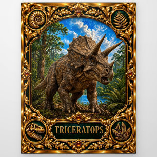 Triceratops, met juwelen versierde erfstuk kunst briefkaart