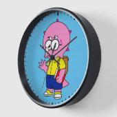 Triceratops Nerd met rugzak en handboek. (Hoek)